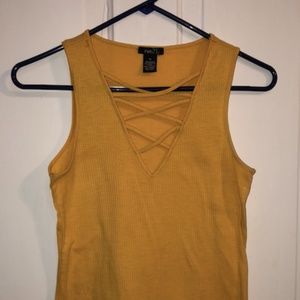 Yellow Low Neckline Tank Top